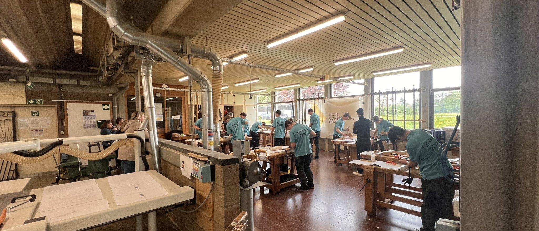 L’atelier de menuiserie pendant le concours TOP WOOD